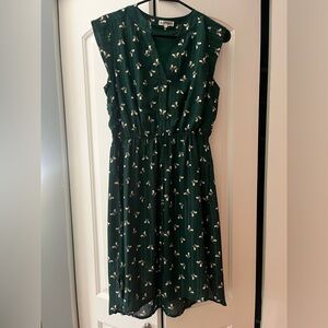 Green Dress with Bumblebee Pattern